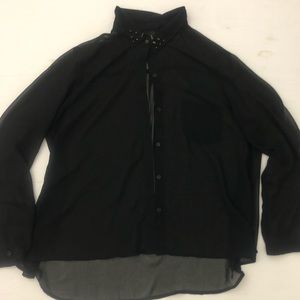 Sheer black blouse